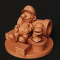 Diorama Mario Ngủ 3D – Ống Xanh & Gạch Super Mario (Nintendo STL) - Thumbnail 4