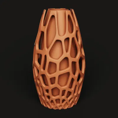 Bộ Chậu Cây Voronoi Hình Học | Chậu Hoa In 3D Hiện Đại | Lưới Organic