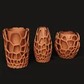 Bộ Chậu Cây Voronoi Hình Học | Chậu Hoa In 3D Hiện Đại | Lưới Organic - Thumbnail 5