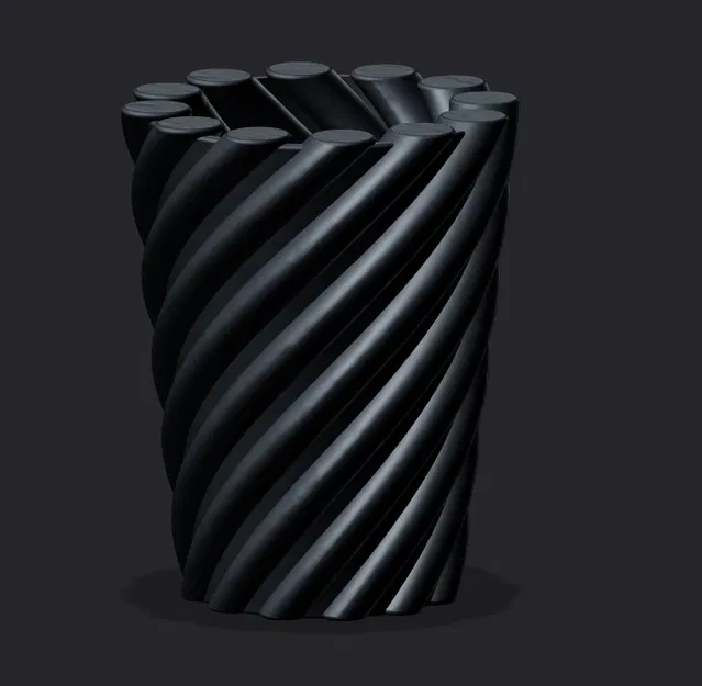 Bình hoa Trophy đen & đa sắc (Trophy Vase Black & Multicolor) - Image 1