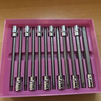 Bộ Tuýp Torx Dài 3/8" Gridfinity T10-T60 Có Nắp