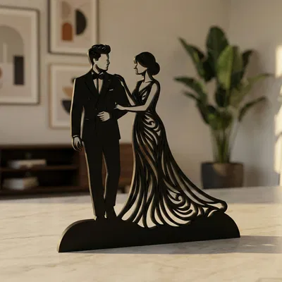 Silhouette Cặp Đôi Thanh Lịch – Decor Nghệ Thuật Hiện Đại