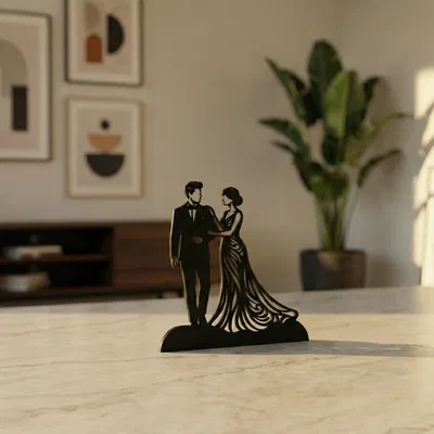 Silhouette Cặp Đôi Thanh Lịch – Decor Nghệ Thuật Hiện Đại