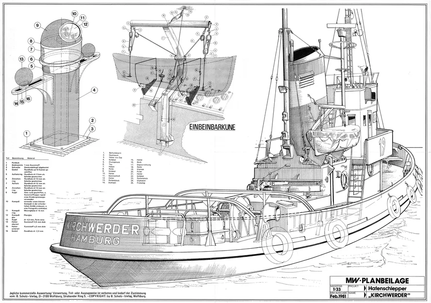 Tàu kéo Tug boat Kirchwerder 19 / Bugsier 19 - Image 6