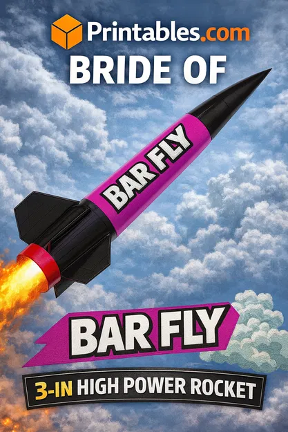 Bride of Bar Fly High Power Model Rocket – Bộ kit rocket 3-inch in 3D - Image 1
