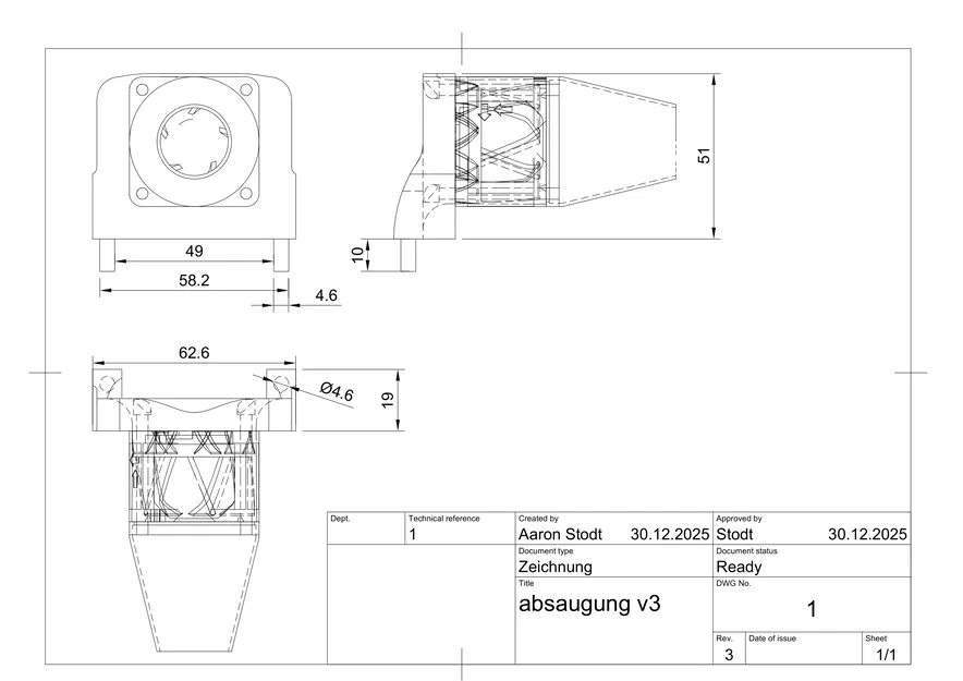 Giá gắn quạt hút cho third hand | Dritte Hand Absaugung befestigung - Image 4