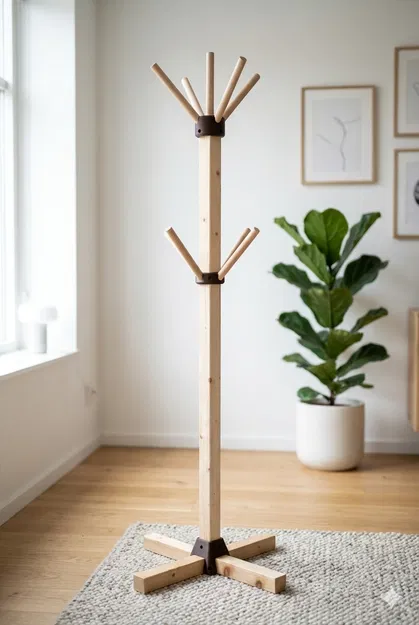 Móc Treo Áo DIY Đơn Giản & Hiện Đại (Gỗ 44mm + 3D Print) - Image 1