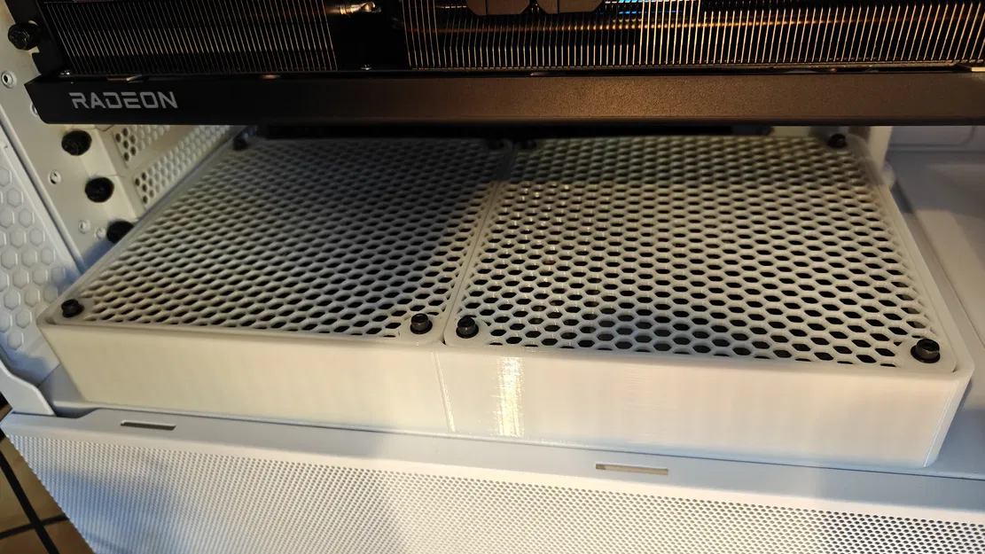 Khung che quạt (fan cover frame) 280×140 cho 2 quạt 140 mm - Image 2