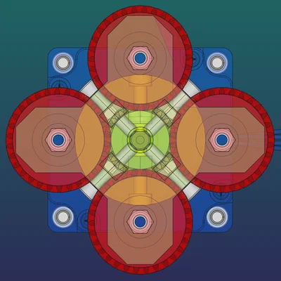 Bộ Planetary Gear 1:4 xếp tầng, lực mạnh cho motor NEMA 23