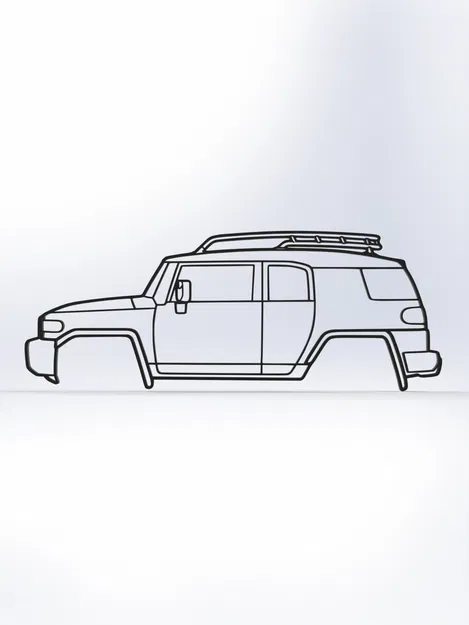 Toyota FJ Cruiser 2D Wall Art – Tranh Treo Tường Dạng Outline - Image 1