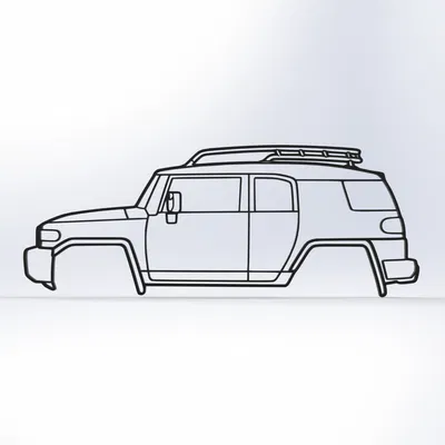 Toyota FJ Cruiser 2D Wall Art – Tranh Treo Tường Dạng Outline