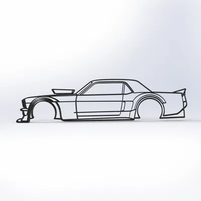 Hoonicorn V1 Outline Wall Art Ford Mustang – Tranh treo tường đường viền
