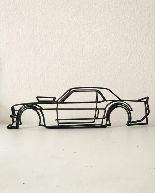 Hoonicorn V1 Outline Wall Art Ford Mustang – Tranh treo tường đường viền - Image 3