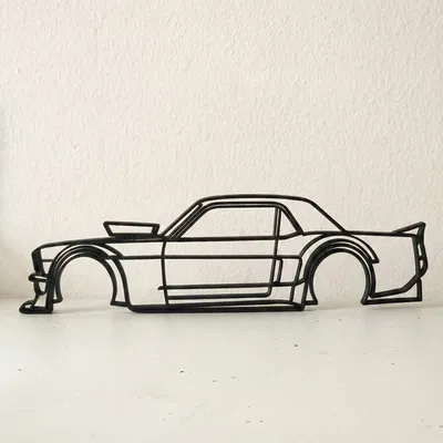 Hoonicorn V1 Outline Wall Art Ford Mustang – Tranh treo tường đường viền