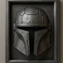 Mũ Săn Tiền Thưởng Thiên Hà – Tranh Treo Tường Sci‑Fi Có Khung (Bas‑Relief)