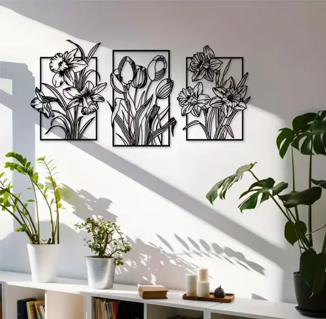 Bộ 3 tranh treo tường hoa - Image 1