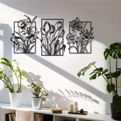 Bộ 3 tranh treo tường hoa