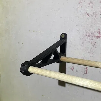 Giá treo băng keo gắn tường dùng thanh dowel gỗ 9 mm