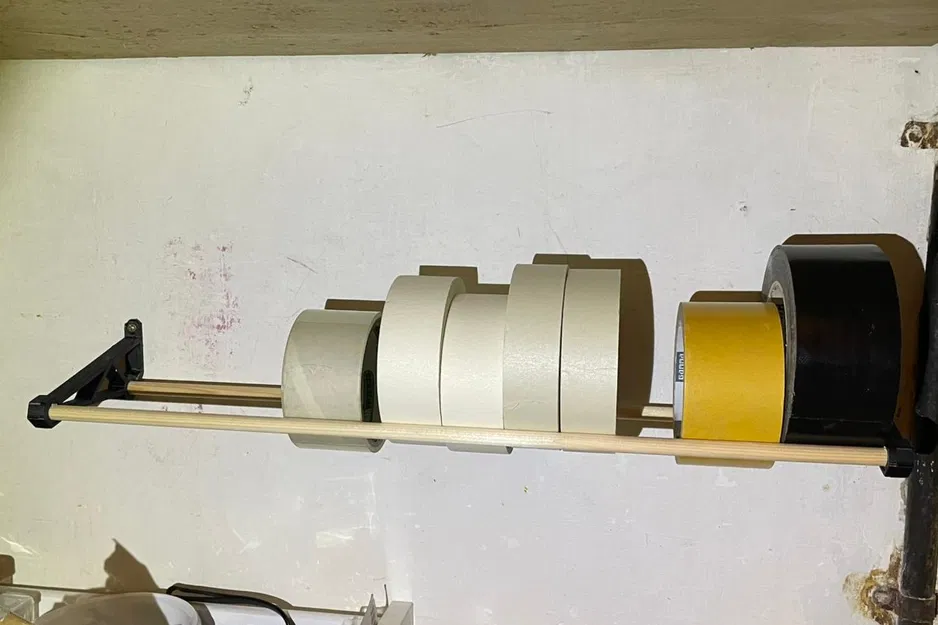 Giá treo băng keo gắn tường dùng thanh dowel gỗ 9 mm - Image 2