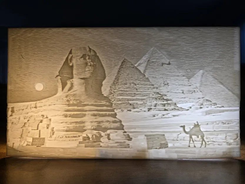 Kim Tự Tháp Giza Ai Cập (Pyramids Giza Egypt) – Lithophane phù điêu - Image 1