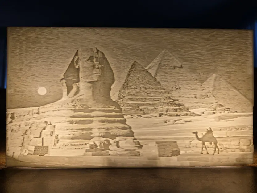 Kim Tự Tháp Giza Ai Cập (Pyramids Giza Egypt) – Lithophane phù điêu - Image 2