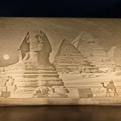 Kim Tự Tháp Giza Ai Cập (Pyramids Giza Egypt) – Lithophane phù điêu
