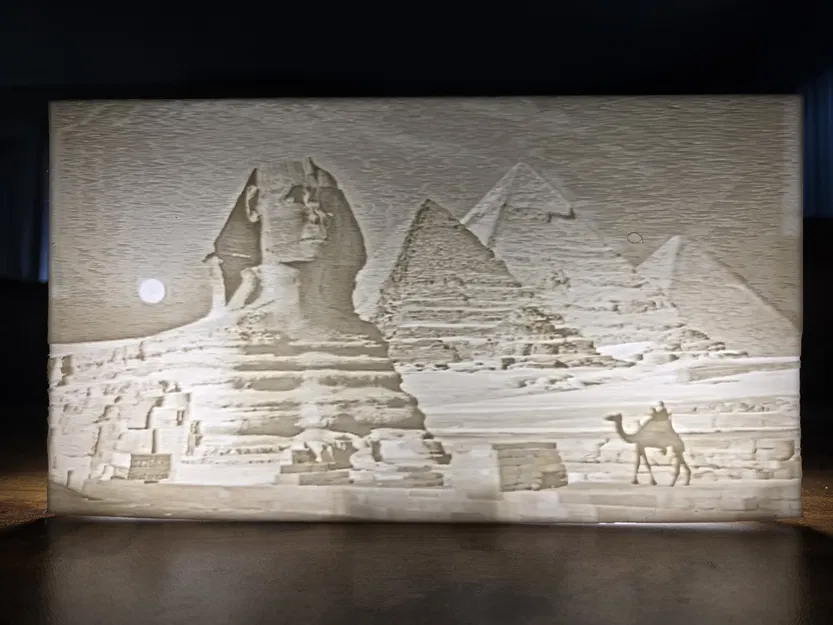 Kim Tự Tháp Giza Ai Cập (Pyramids Giza Egypt) – Lithophane phù điêu - Image 3