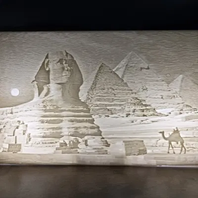 Kim Tự Tháp Giza Ai Cập (Pyramids Giza Egypt) – Lithophane phù điêu