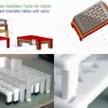 Bàn xếp chồng tiết kiệm chỗ kèm vớ chân (Space-saving stackable tables with socks) - Thumbnail 1