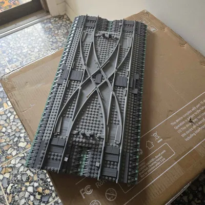 Đường ray tàu LEGO Double Crossover Switch kèm Ballast