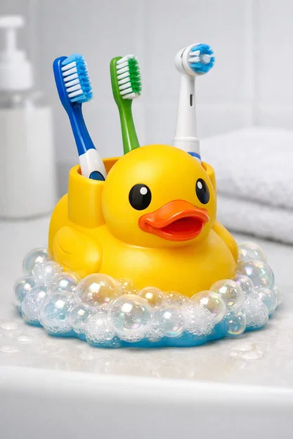 Giá đỡ bàn chải đánh răng hình vịt con (Duck Toothbrush Holder) - Image 2