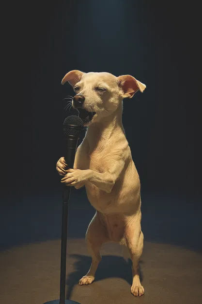 Chihuahua hát vào micro - Image 1