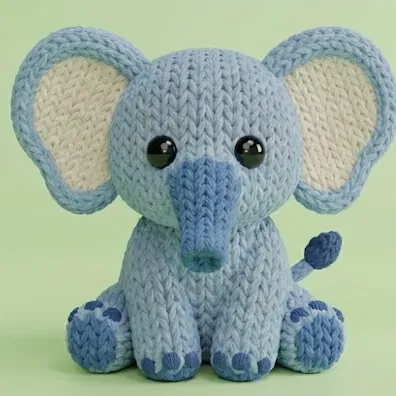 Chú Voi Đan Len Dễ Thương (Cute Knitted Elephant)