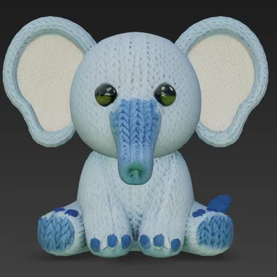 Chú Voi Đan Len Dễ Thương (Cute Knitted Elephant)