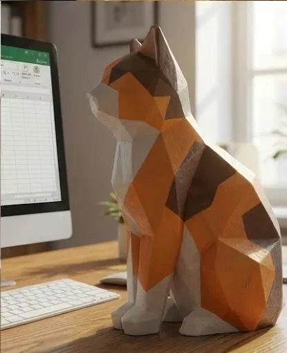 Tượng Mèo Hình Học (Low Poly) - Image 3