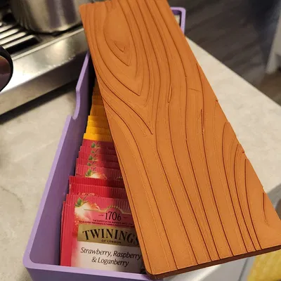 Hộp Đựng Túi Trà với Nắp Vân Gỗ