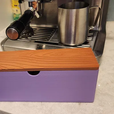 Hộp Đựng Túi Trà với Nắp Vân Gỗ