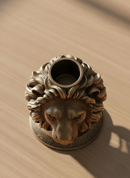 Giá Cắm Bút (Tượng Bán Thân Đầu Sư Tử) - Image 2