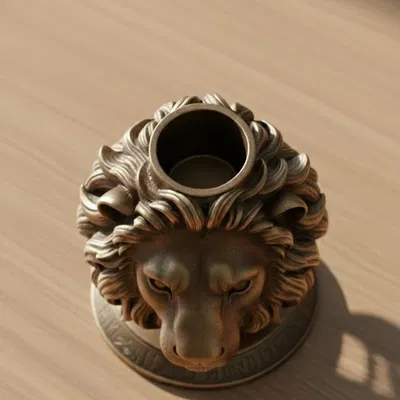 Giá Cắm Bút (Tượng Bán Thân Đầu Sư Tử)