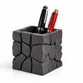 Khối Đá Nham Thạch (Lava Stone Cube) – Ống Cắm Bút Hiện Đại - Thumbnail 1