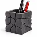 Khối Đá Nham Thạch (Lava Stone Cube) – Ống Cắm Bút Hiện Đại - Thumbnail 2