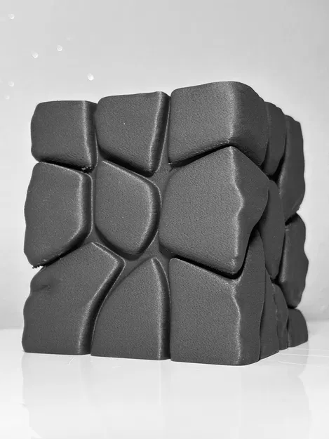 Khối Đá Nham Thạch (Lava Stone Cube) – Ống Cắm Bút Hiện Đại - Image 3