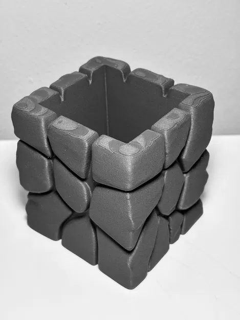 Khối Đá Nham Thạch (Lava Stone Cube) – Ống Cắm Bút Hiện Đại - Image 4
