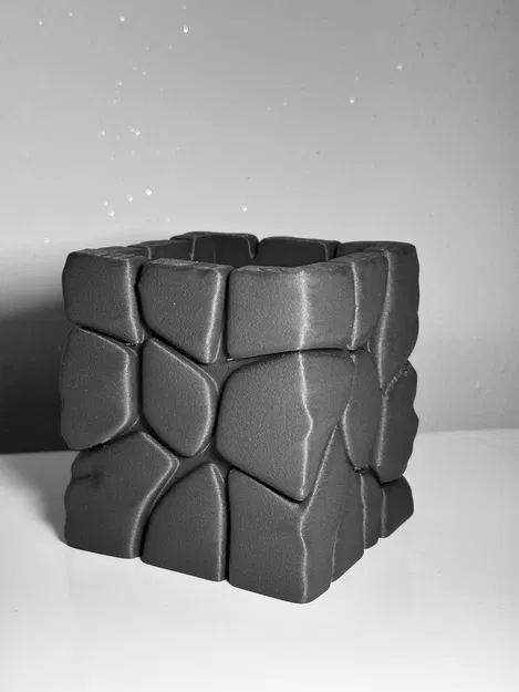 Khối Đá Nham Thạch (Lava Stone Cube) – Ống Cắm Bút Hiện Đại - Image 5