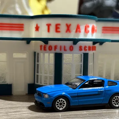 Diorama Vintage Texaco tỉ lệ 1/64