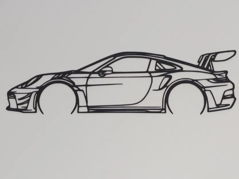 Tranh treo tường silhouette Porsche 911 GT3 RS Bodykit (Wall Art) - Image 1