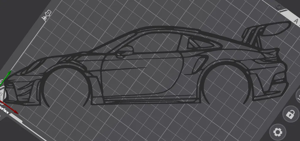 Tranh treo tường silhouette Porsche 911 GT3 RS Bodykit (Wall Art) - Image 2