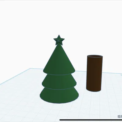 Cây thông Noel + thân cây (Kerstboom + stam)