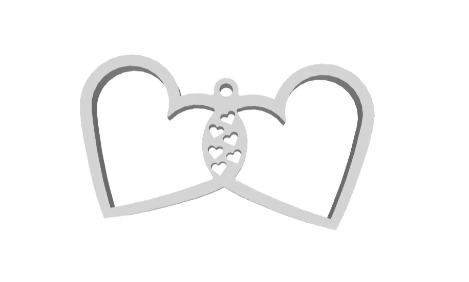 Móc Khóa Hai Trái Tim (Double Heart Keychain) - Image 1