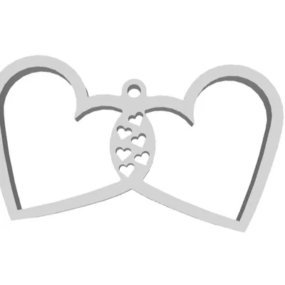 Móc Khóa Hai Trái Tim (Double Heart Keychain)